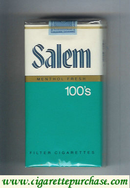Salem 100s Menthol Fresh green and white cigarettes soft box